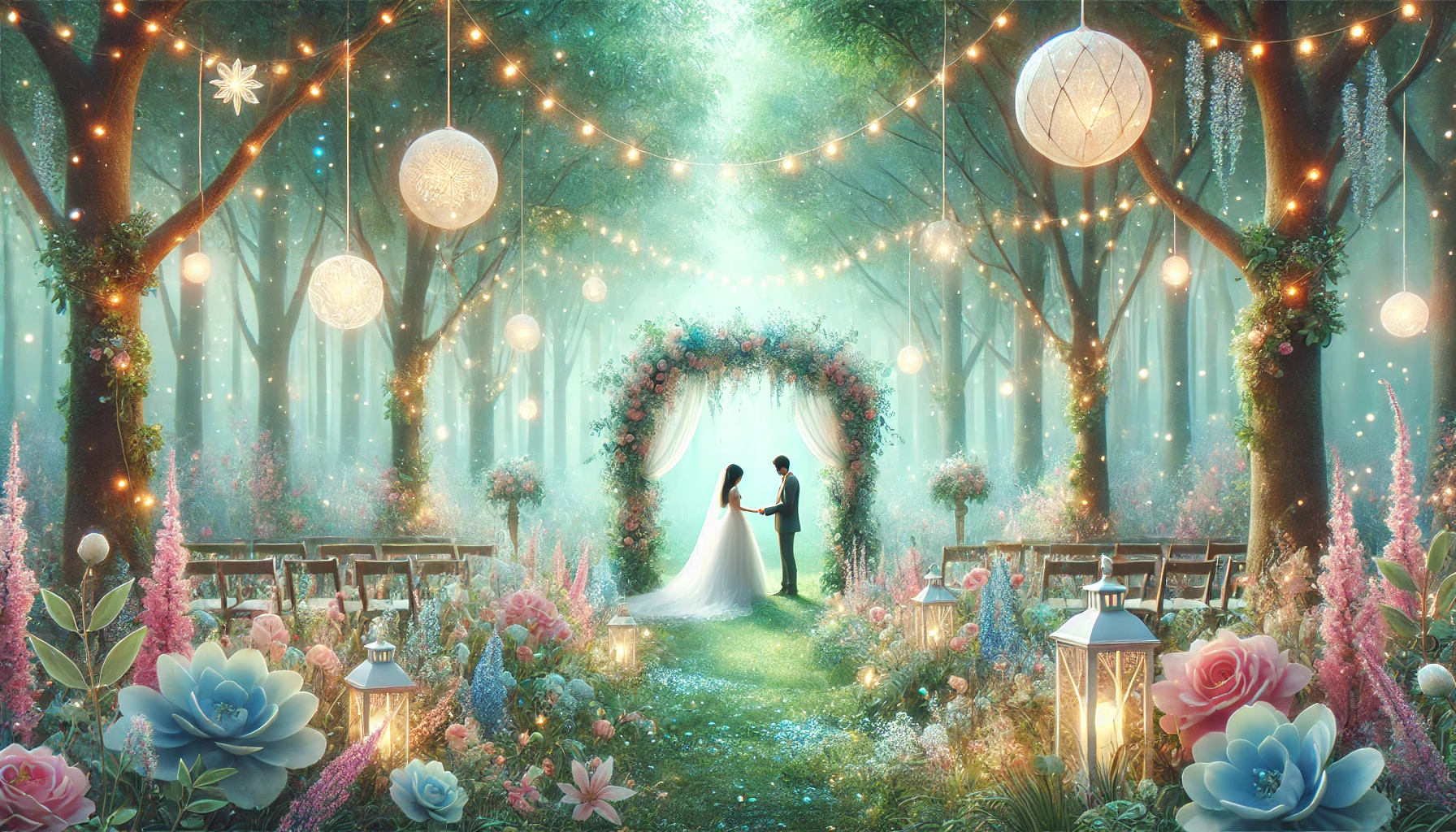 Forest wedding ceremony